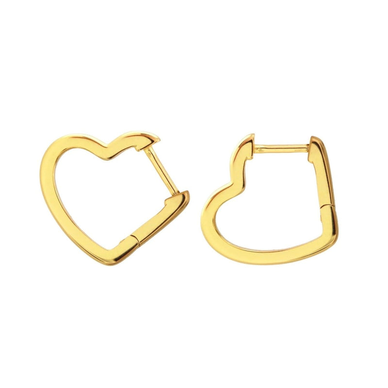 Open Heart Hinged Huggie Hoop Earrings - The Shoe Hive