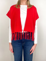 Open Vest Sweater in Maraschino Cherry - The Shoe Hive