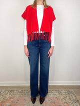 Open Vest Sweater in Maraschino Cherry - The Shoe Hive