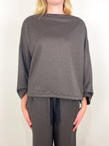 Ophelia Boat Neck Top in Taupe - The Shoe Hive