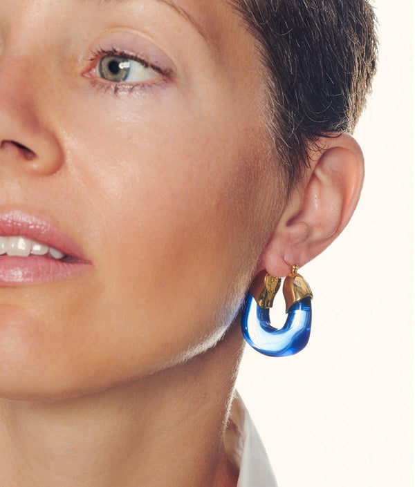 Organic Hoops in Electric Blue - The Shoe Hive
