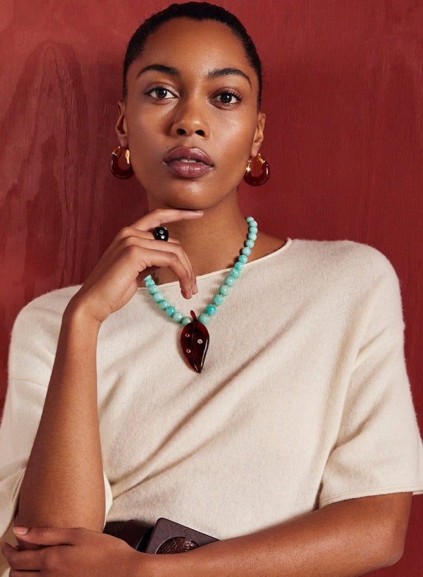 Organic Hoops in Studded Auburn - The Shoe Hive