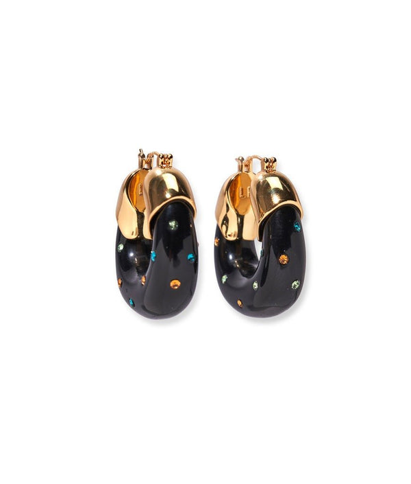 Organic Hoops in Studded Onyx - The Shoe Hive