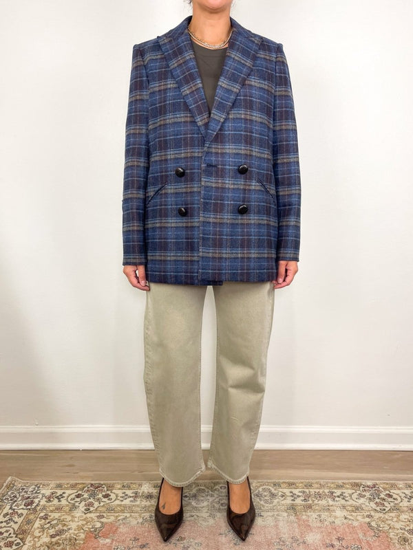 Oria Dickey Jacket in Blue Multi - The Shoe Hive