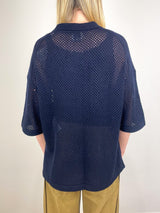 Overshirt with 1/2 Sleeve in Deep Night - The Shoe Hive