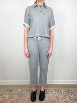 Oversized Terry Polo in Heather Grey - The Shoe Hive