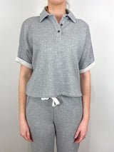 Oversized Terry Polo in Heather Grey - The Shoe Hive