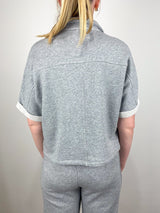 Oversized Terry Polo in Heather Grey - The Shoe Hive