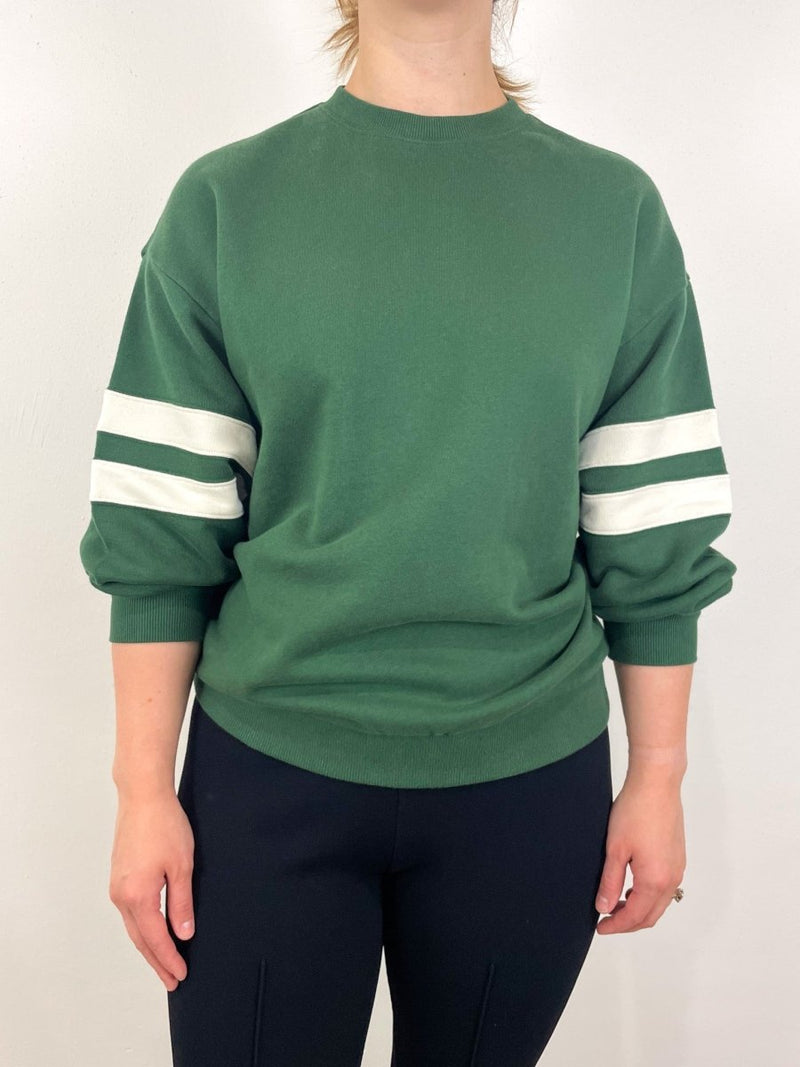 Oversized Varsity Sweatshirt in Forest - The Shoe Hive