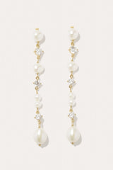 P224 Recycled Silver 18ct Gold Plated FWP & CZ Drop Earrings - The Shoe Hive