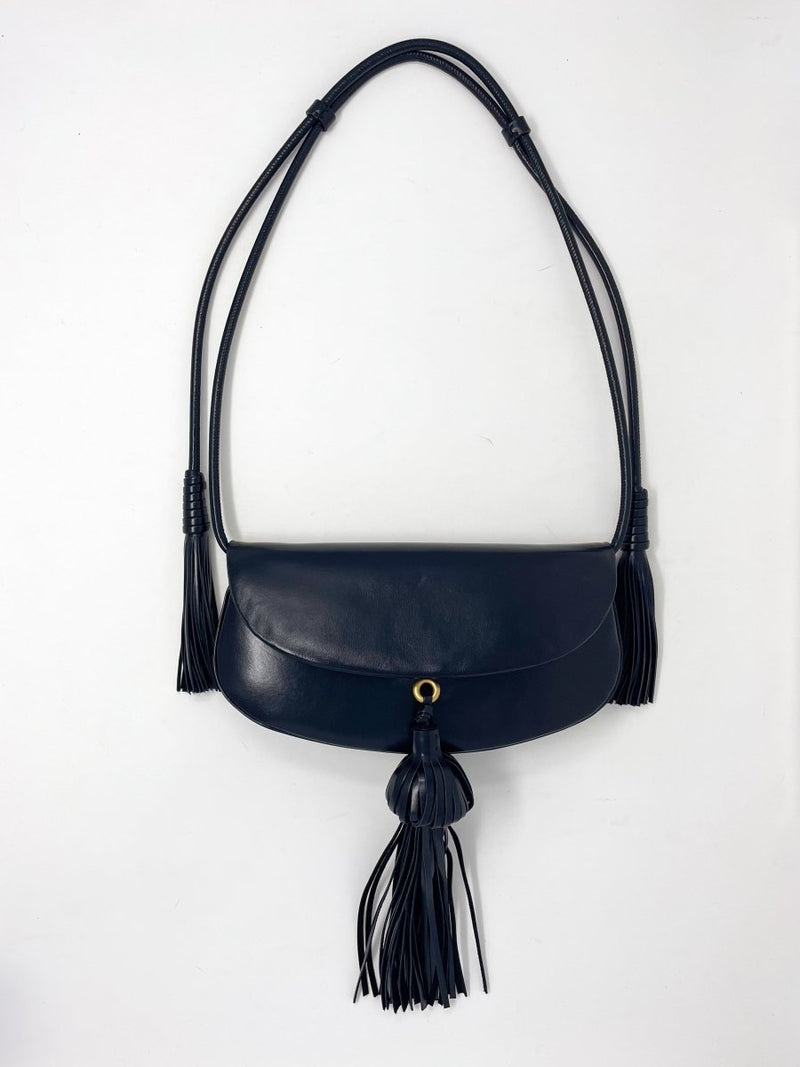 Paloma Tassel Flap Bag in Noir - The Shoe Hive