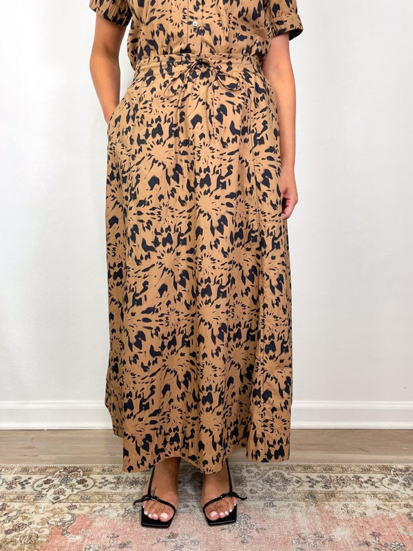 Paneled Maxi Skirt in Animal Floral - The Shoe Hive