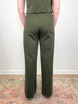 Pants in Dark Khaki Compact Jersey - The Shoe Hive