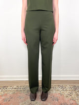 Pants in Dark Khaki Compact Jersey - The Shoe Hive