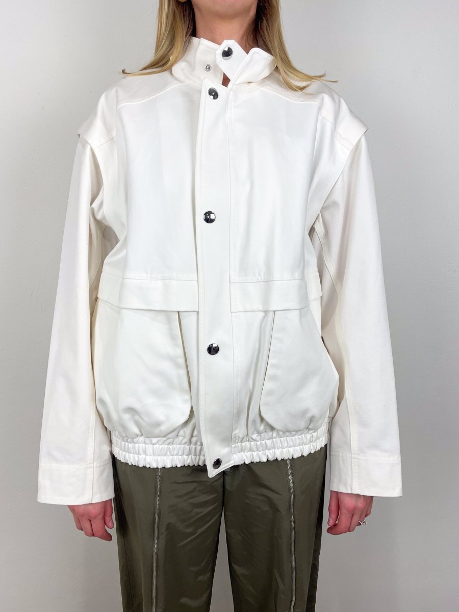 Patchwork Twill Slicker Jacket in Black exclusive at The Shoe Hive
