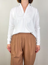 Patrick Popover Henley in White - The Shoe Hive