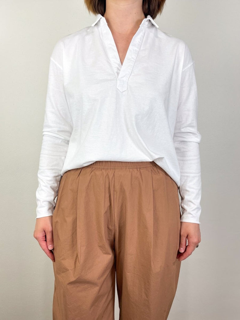 Patrick Popover Henley in White - The Shoe Hive