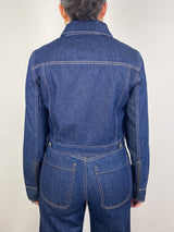 Patty Fitted Long Sleeve Jacke in Indigo - The Shoe Hive