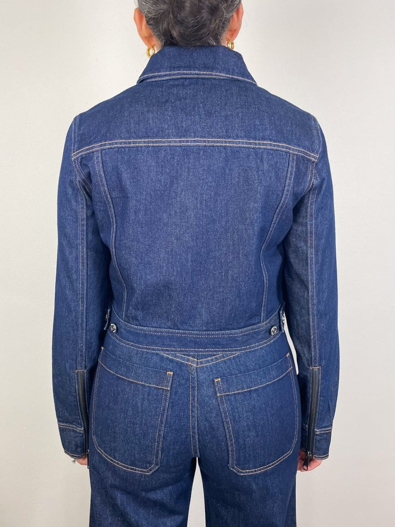 Patty Fitted Long Sleeve Jacke in Indigo - The Shoe Hive