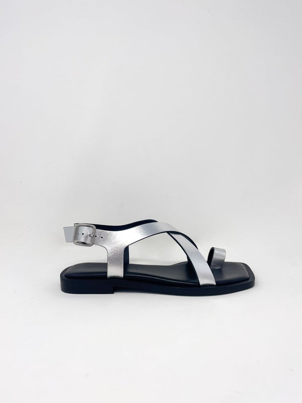 Paxton Sandal in Silver Calf - The Shoe Hive