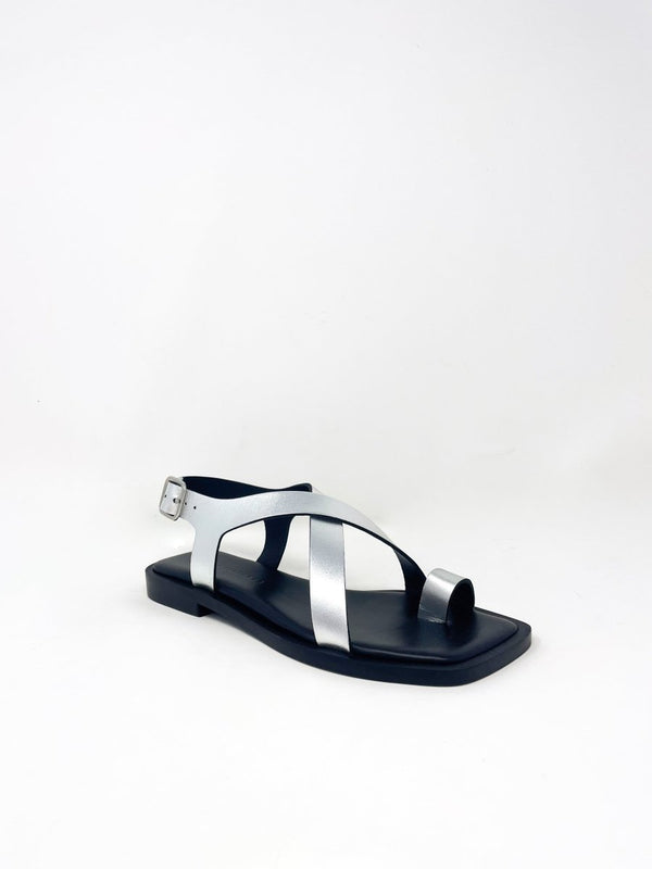 Paxton Sandal in Silver Calf - The Shoe Hive