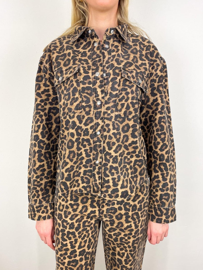 Paxton Shirt in Black and Brown Leopard - The Shoe Hive