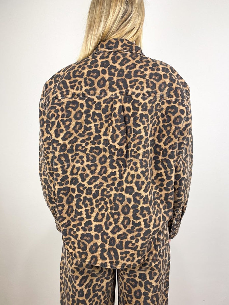 Paxton Shirt in Black and Brown Leopard - The Shoe Hive