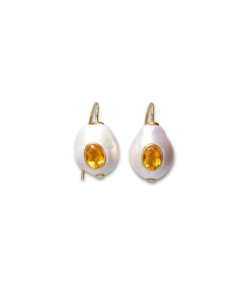 Pearl Pablo Earrings in Citrine - The Shoe Hive
