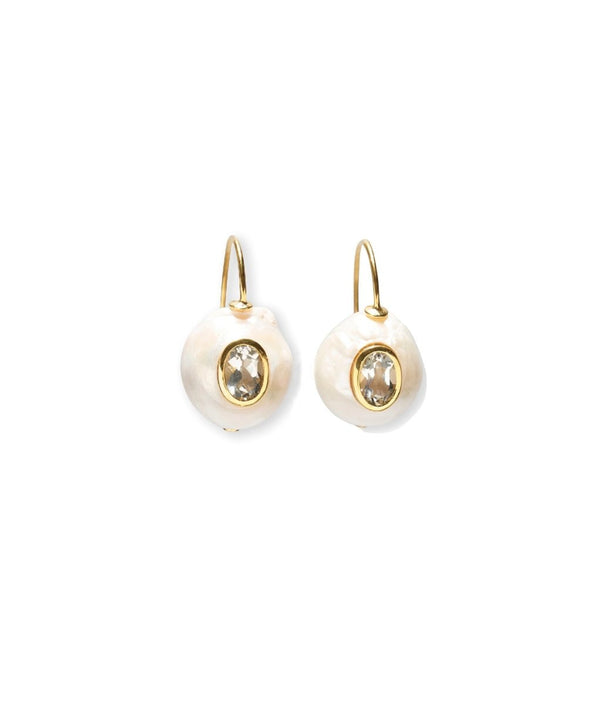 Pearl Pablo Earrings in Green Amethyst - The Shoe Hive