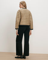 Pearson Down Dickey Jacket in Desert Taupe/Black - The Shoe Hive