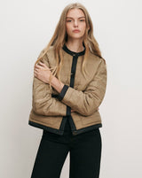 Pearson Down Dickey Jacket in Desert Taupe/Black - The Shoe Hive