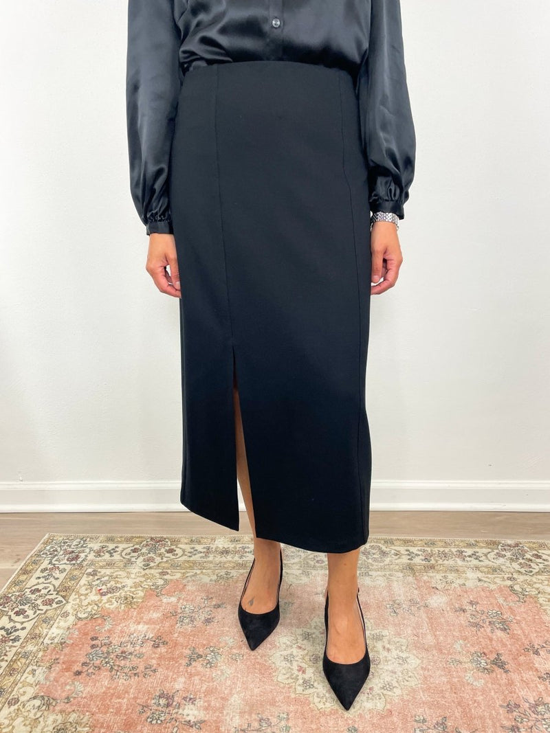 Pencil Skirt in Black Ponte - The Shoe Hive