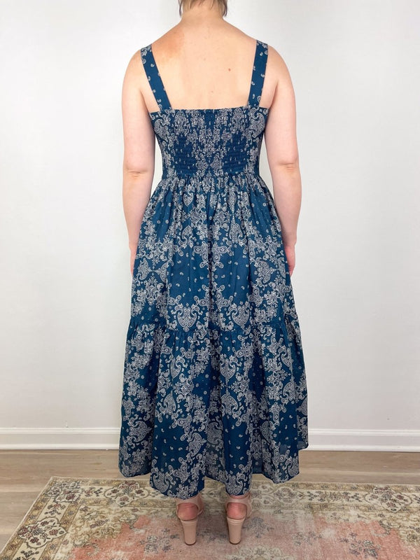 Penny Dress in Indigo Bandana Summer Cloth - The Shoe Hive
