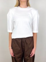 Perfect Hinged Sleeve T in White - The Shoe Hive