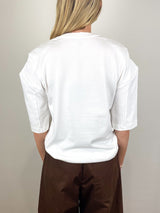 Perfect Hinged Sleeve T in White - The Shoe Hive