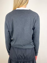 Perfect T Trompe Loeil Top in Grey Multi - The Shoe Hive