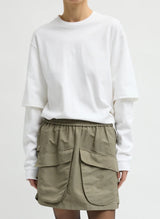 Perfect T Unisex Double Layer LS T-Shirt in White - The Shoe Hive