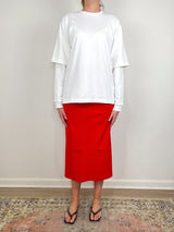 Perfect T Unisex Double Layer LS T-Shirt in White - The Shoe Hive