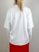 Perfect T Unisex Double Layer LS T-Shirt in White - The Shoe Hive