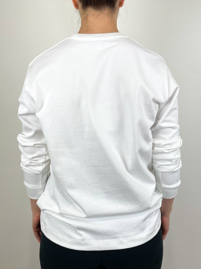 Perfect Unisex Long Sleeve T in White - The Shoe Hive