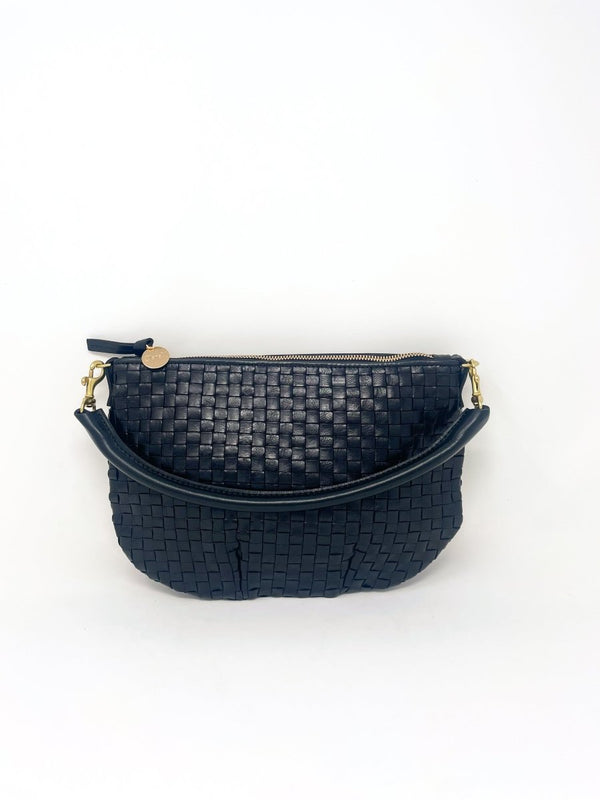 Petit Moyen Messenger in Black Woven Checker - The Shoe Hive