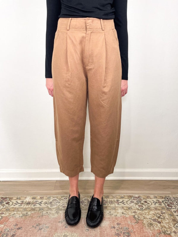 Petite Bari Crop Trouser in Deep Khaki - The Shoe Hive