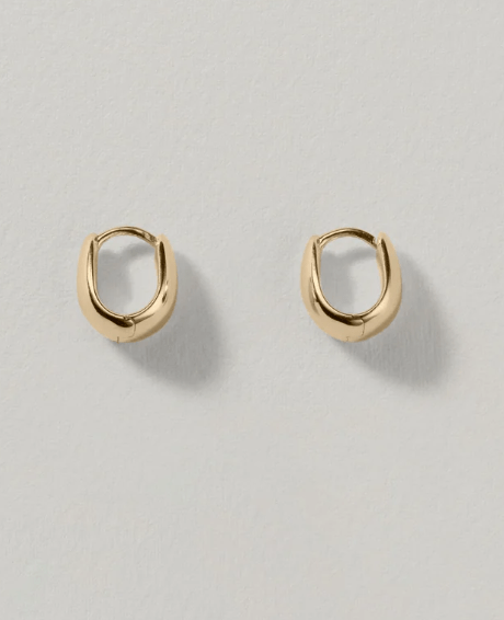 Petite Gentle Slope Hoops in Gold - The Shoe Hive