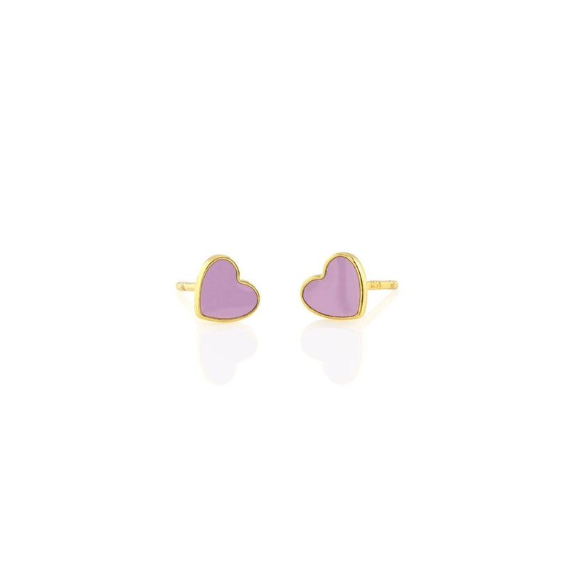 Petite Heart Enamel Stud - The Shoe Hive