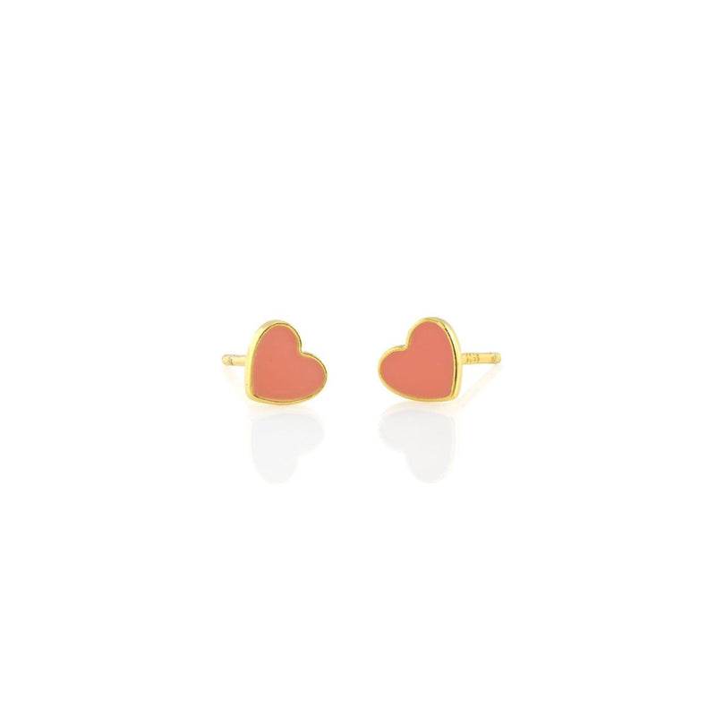 Petite Heart Enamel Stud - The Shoe Hive