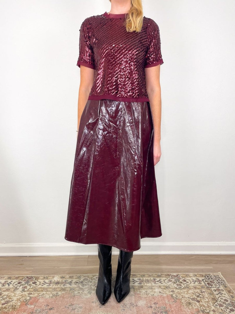 Pixie Top in Mulberry Sequin - The Shoe Hive