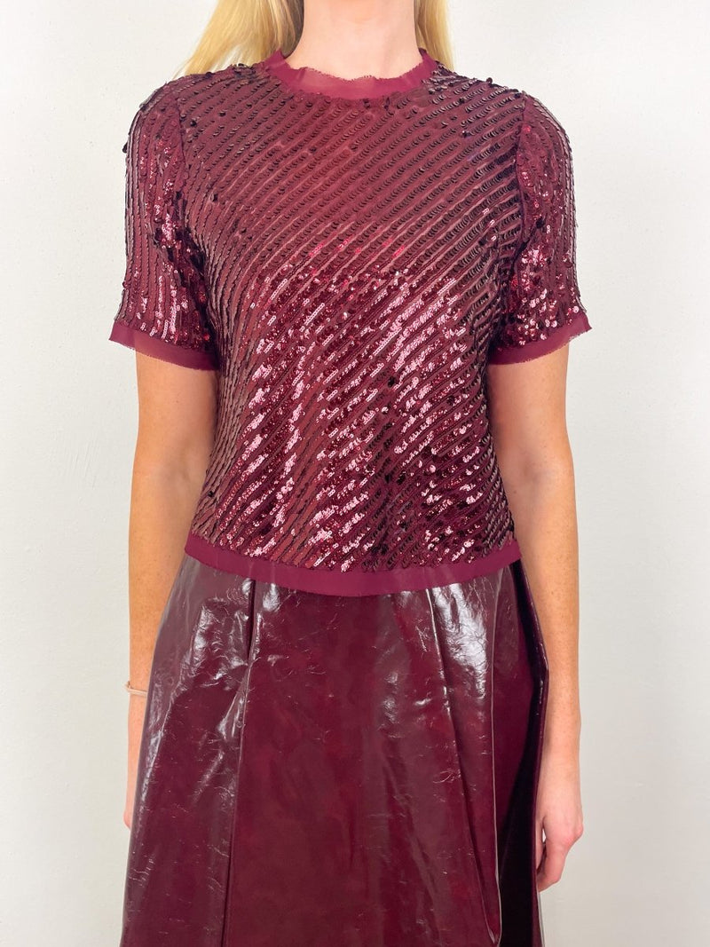 Pixie Top in Mulberry Sequin - The Shoe Hive