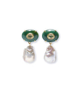 Plaza Pearl Earrings in Jade Green - The Shoe Hive