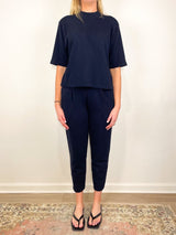 Pleated Sweatpant in Midnight - The Shoe Hive