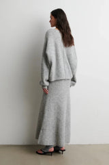 Pollenza Knit Pullover in Light Grey Melange - The Shoe Hive